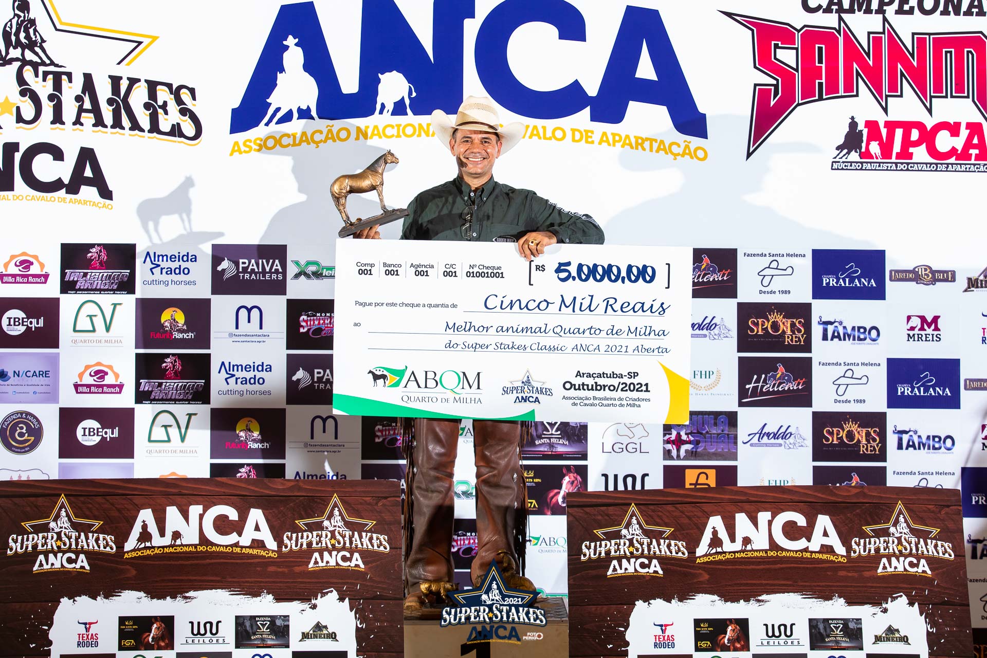 Campeões Super Stakes Classic ANCA 2021 Melhor Quarto de Milha categoria Aberta