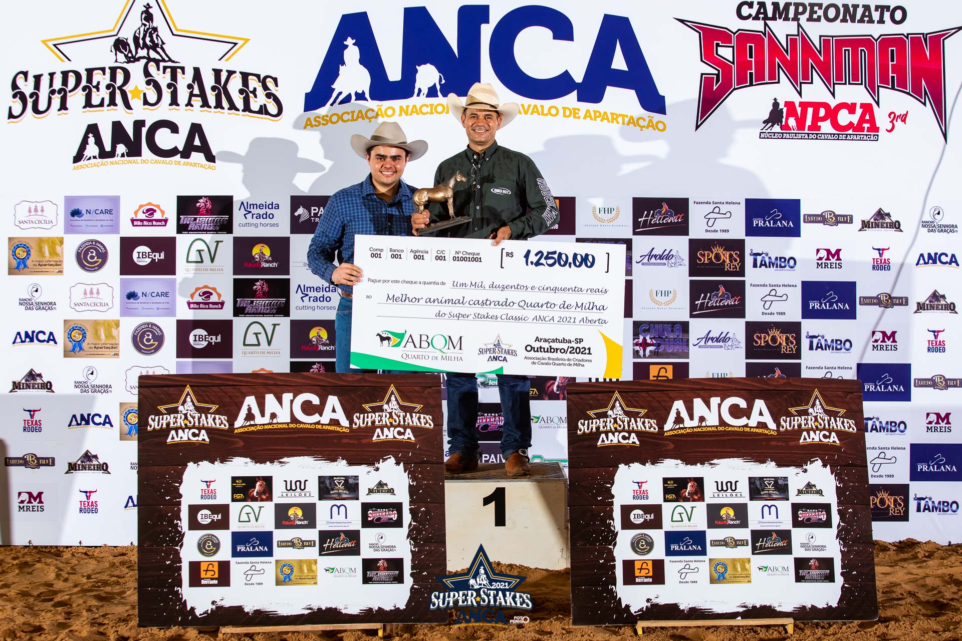 Campeões Super Stakes Classic ANCA 2021 Melhor Quarto de Milha castrado categoria Aberta